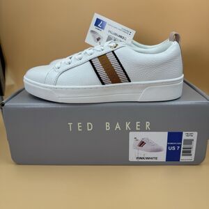 Ted Baker Women s Leather Sneakers, pink/White, Size 7